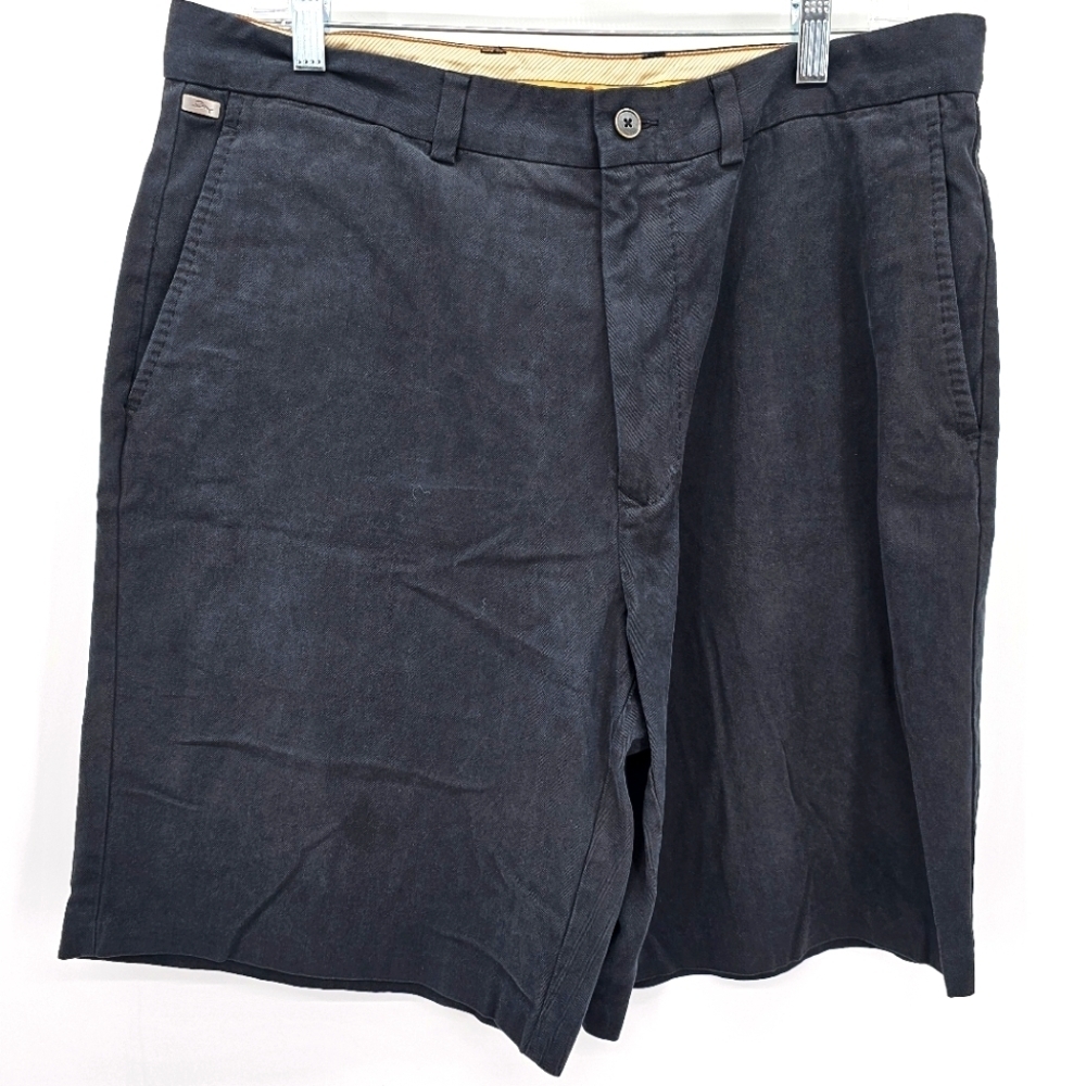 Tommy bahama silk blend cotton flat front shorts men's size 34
